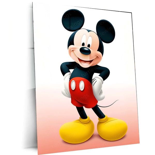 Anime Metal Poster | Mickey Mouse Cheerful Metal Poster – Classic Disney Magic - TURTLEWINGS 