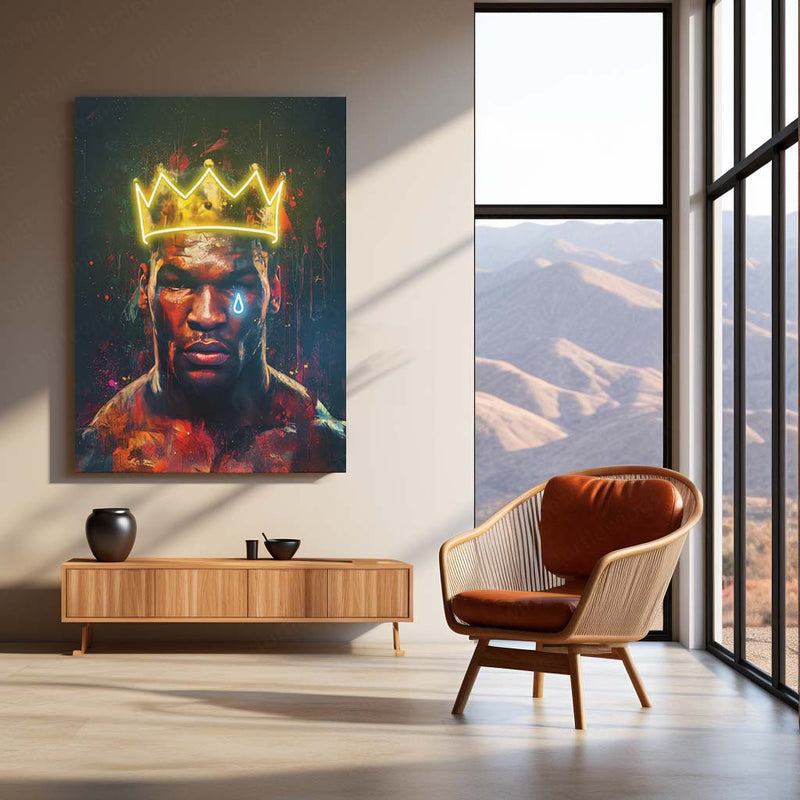 Mike Tyson Neon LED Metal Frame | Boxing Legend Wall Art | Bold Champion Poster for Fighters & Fans