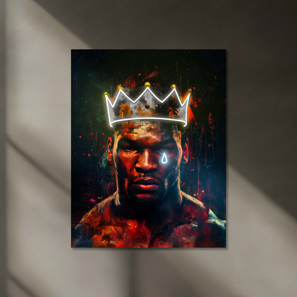 Mike Tyson Neon LED Metal Frame | Boxing Legend Wall Art | Bold Champion Poster for Fighters & Fans