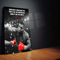 Quote Metal Poster | Mike Tyson – Discipline & Dedication Quote Metal Poster | Boxing Motivation Wall Frame