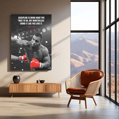 Quote Metal Poster | Mike Tyson – Discipline & Dedication Quote Metal Poster | Boxing Motivation Wall Frame