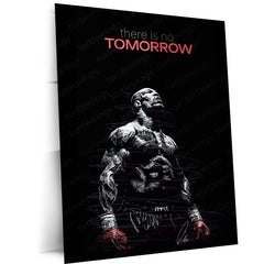 Quote Metal Poster | There Is No Tomorrow Boxing Metal Poster | Fighter Motivation Wall Art | Black & Red Discipline Metal Print
