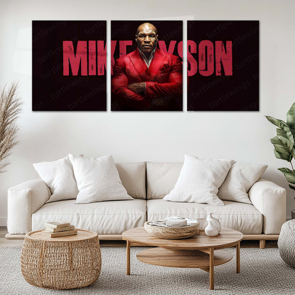 UFC Metal Poster Set of 3 | Mike Tyson | Red Power & Champion Mindset Triptych Wall Art – main product image