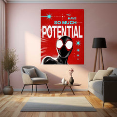 Miles Morales – “You Have So Much Potential” Metal Poster | Spider-Verse Motivation Wall Art