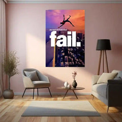Quote Metal Poster | Miles Morales “You Can’t Win If You Never Fail” Metal Poster | Spider-Verse Motivational Wall Art | Failure to Success Metal Print