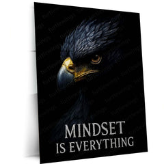 Quote Metal Poster | Mindset Is Everything Metal Frame | Power Mindset Wall Art | Premium Motivational Metal Poster