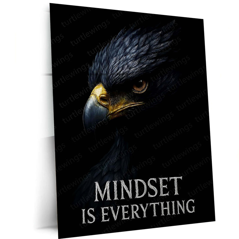 Quote Metal Poster | Mindset Is Everything Metal Frame | Power Mindset Wall Art | Premium Motivational Metal Poster