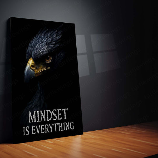 Quote Metal Poster | Mindset Is Everything Metal Frame | Power Mindset Wall Art | Premium Motivational Metal Poster