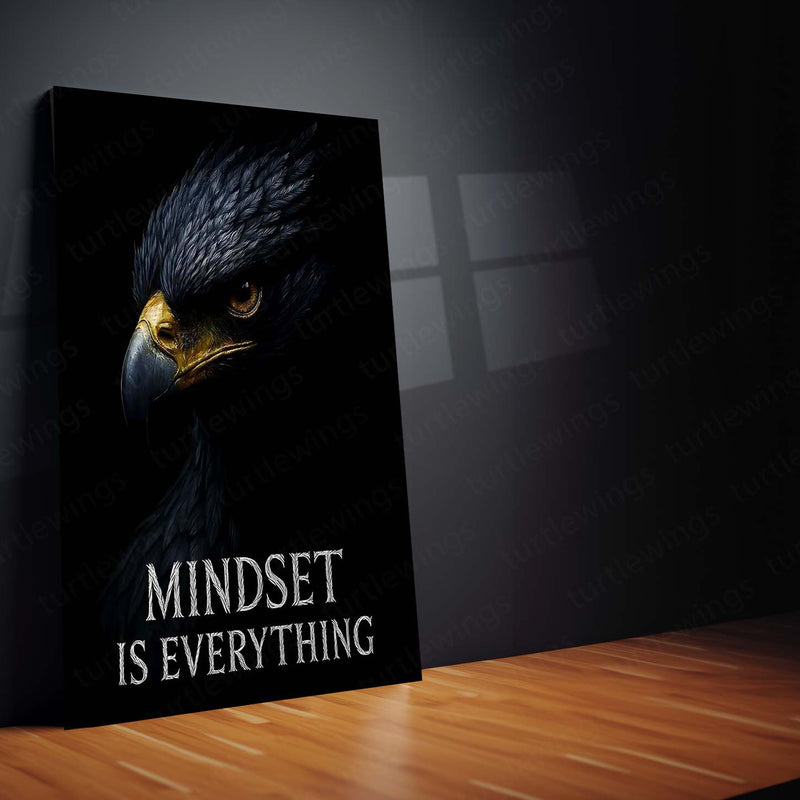Quote Metal Poster | Mindset Is Everything Metal Frame | Power Mindset Wall Art | Premium Motivational Metal Poster