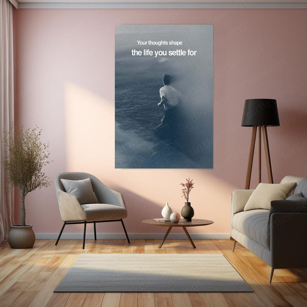 Mindset Shapes Reality – Motivational Metal Frame | Growth Mindset Wall Art | Discipline & Belief Poster for Entrepreneurs  🖼️