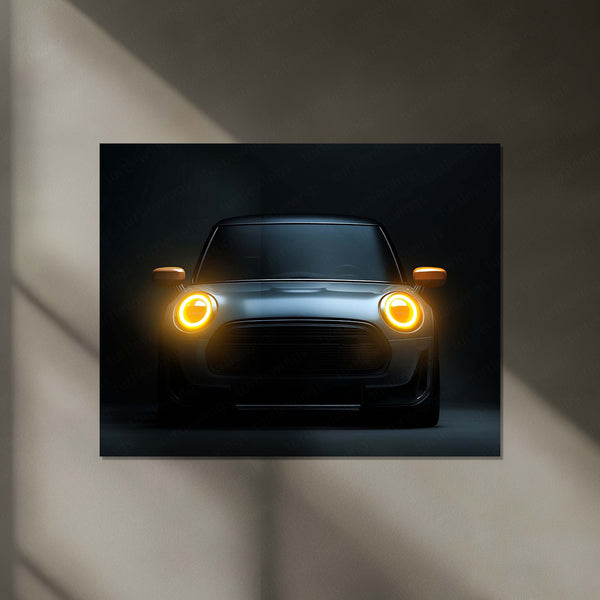 Mini Cooper – The Bright Rebel Neon LED Metal Poster | Iconic Urban Style Car Wall Art | Retro Rebel Edition