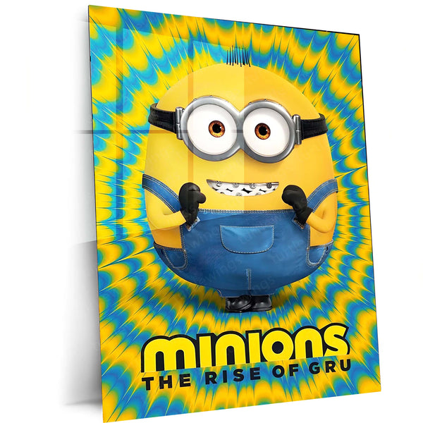 Minions: The Rise of Gru – Fun Psychedelic Pop Metal Poster | Animated Wall Frame