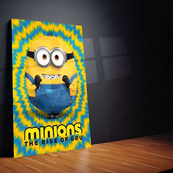Minions: The Rise of Gru – Fun Psychedelic Pop Metal Poster | Animated Wall Frame