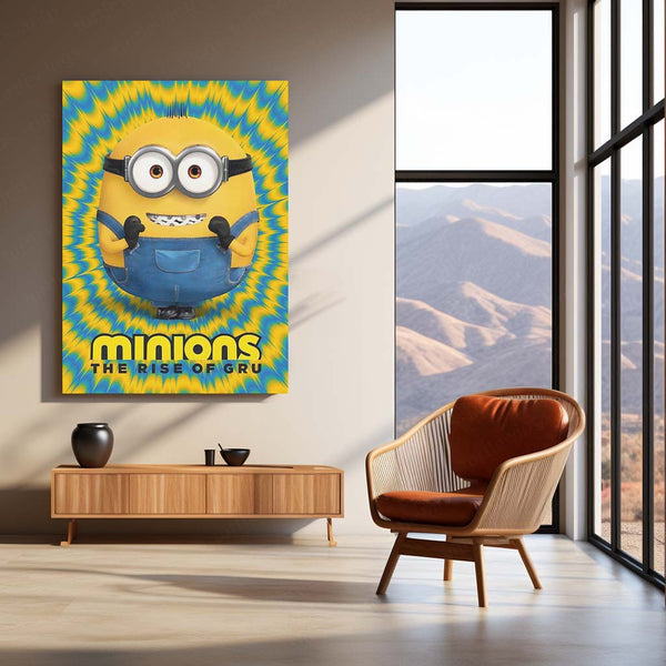 Minions: The Rise of Gru – Fun Psychedelic Pop Metal Poster | Animated Wall Frame