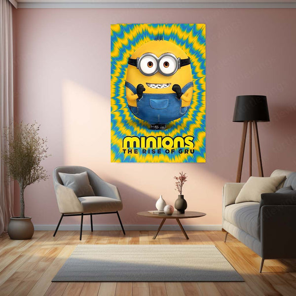 Minions: The Rise of Gru – Fun Psychedelic Pop Metal Poster | Animated Wall Frame