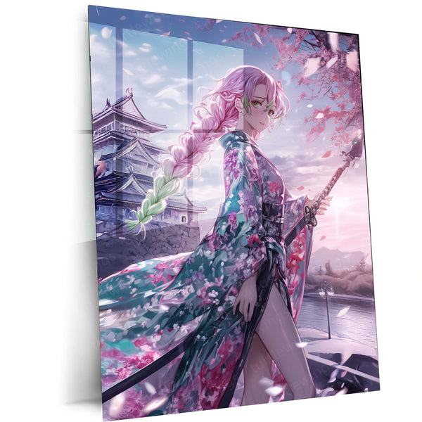 Mitsuri Kanroji Metal Frame | Love Hashira Demon Slayer Wall Art | Anime Aesthetic Poster - TURTLEWINGS 