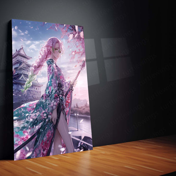 Mitsuri Kanroji Metal Frame | Love Hashira Demon Slayer Wall Art | Anime Aesthetic Poster - TURTLEWINGS 