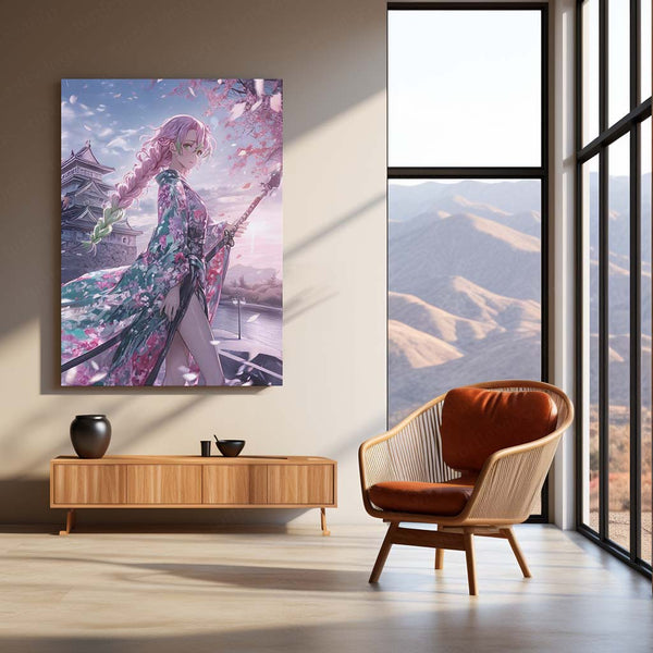 Mitsuri Kanroji Metal Frame | Love Hashira Demon Slayer Wall Art | Anime Aesthetic Poster - TURTLEWINGS 
