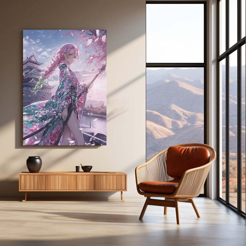 Mitsuri Kanroji Metal Frame | Love Hashira Demon Slayer Wall Art | Anime Aesthetic Poster - TURTLEWINGS 