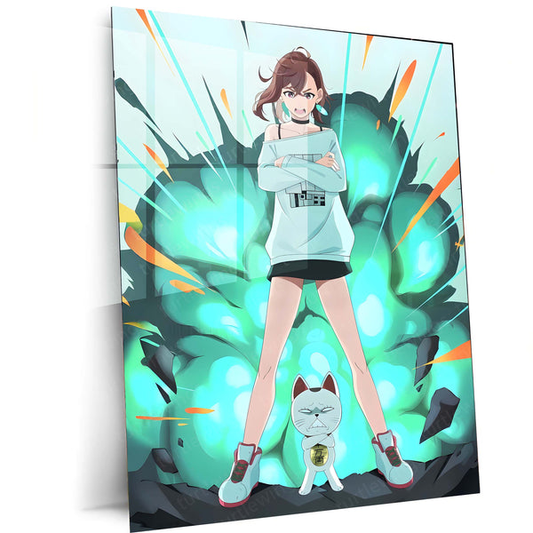 Anime Metal Poster | DanDaDan – Momo Ayase & Okarun Metal Poster | Supernatural Anime Wall Frame 012