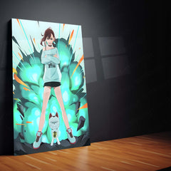 Anime Metal Poster | DanDaDan – Momo Ayase & Okarun Metal Poster | Supernatural Anime Wall Frame 012