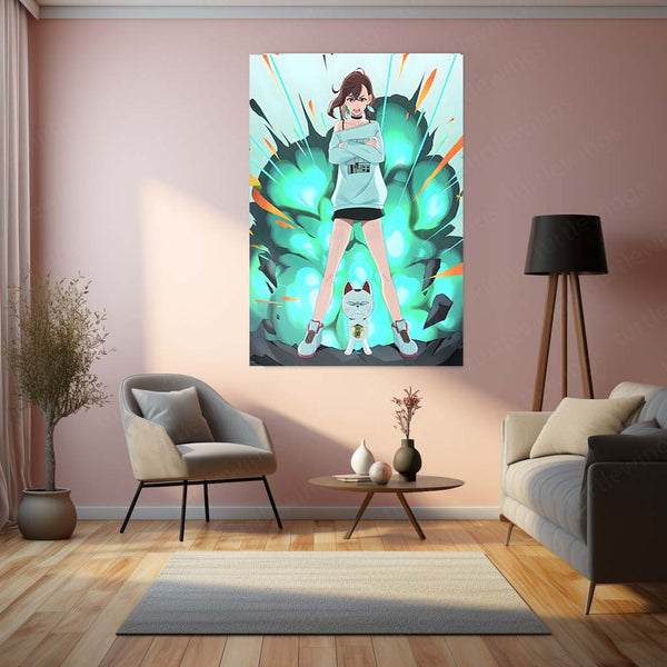 Anime Metal Poster | DanDaDan – Momo Ayase & Okarun Metal Poster | Supernatural Anime Wall Frame 012