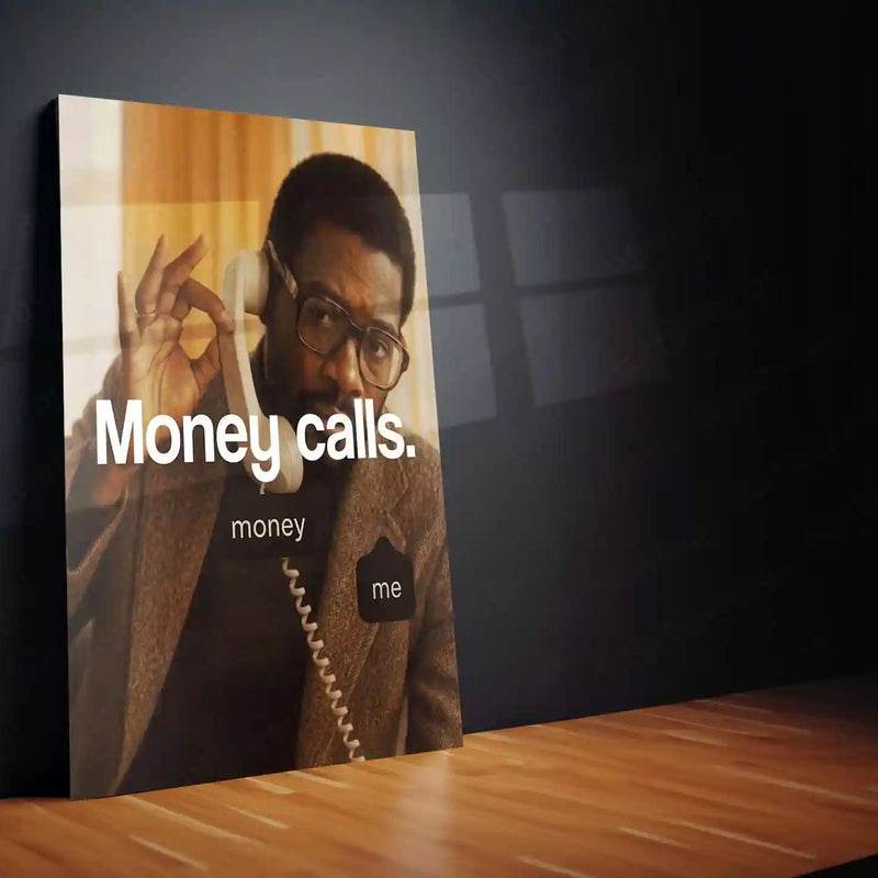 Quote Metal Poster | Money Calls | Success & Ambition Motivation Wall Art | Entrepreneur Mindset Metal Frame - TURTLEWINGS 