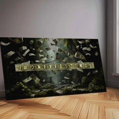 Moneyfesting – Wealth Manifestation Motivation | Success Mindset Metal Frame - TURTLEWINGS 