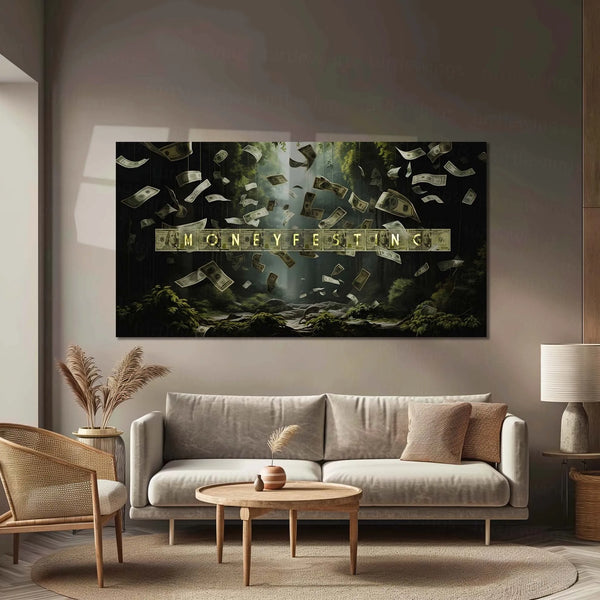 Moneyfesting – Wealth Manifestation Motivation | Success Mindset Metal Frame - TURTLEWINGS 
