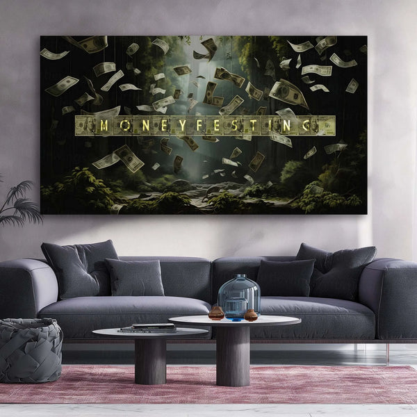 Moneyfesting – Wealth Manifestation Motivation | Success Mindset Metal Frame - TURTLEWINGS 