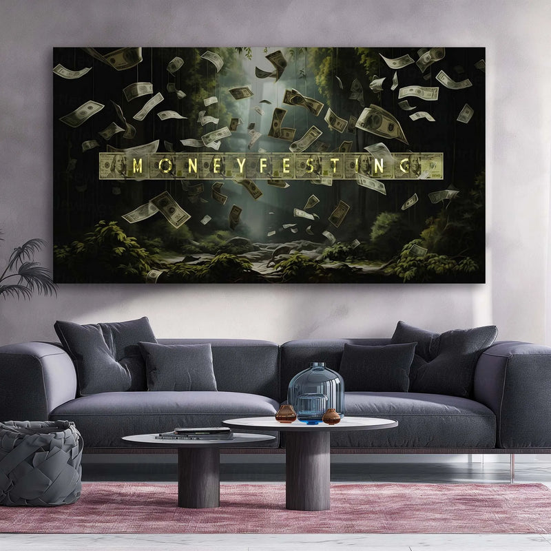 Moneyfesting – Wealth Manifestation Motivation | Success Mindset Metal Frame - TURTLEWINGS 