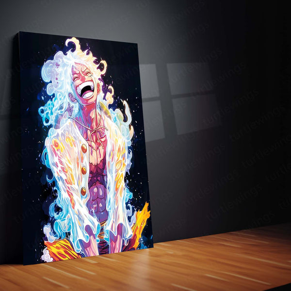 Anime metal poter | Monkey D. Luffy – Gear 5 Awakening Metal Poster | One Piece Anime Wall Frame