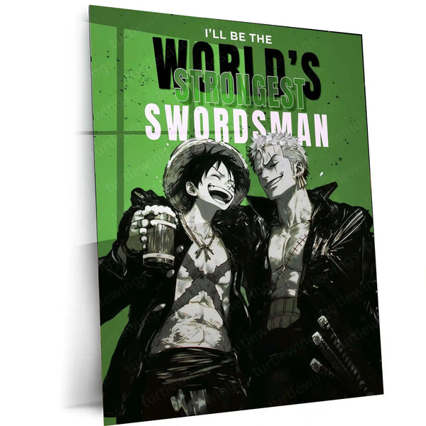 Anime Metal Poster | Monkey D. Luffy & Roronoa Zoro | World’s Strongest Swordsman Anime Metal Frame - TURTLEWINGS 