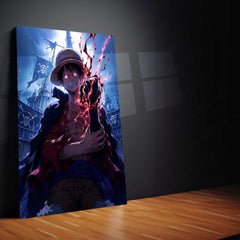 Anime Metal Poster | Monkey D. Luffy Conqueror’s Haki Metal Poster | One Piece Anime Wall Art | Premium Aluminum Print
