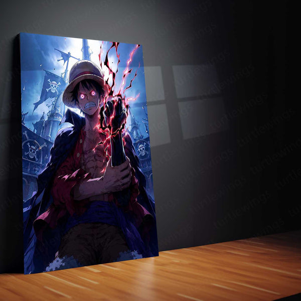 Anime Metal Poster | Monkey D. Luffy Conqueror’s Haki Metal Poster | One Piece Anime Wall Art | Premium Aluminum Print