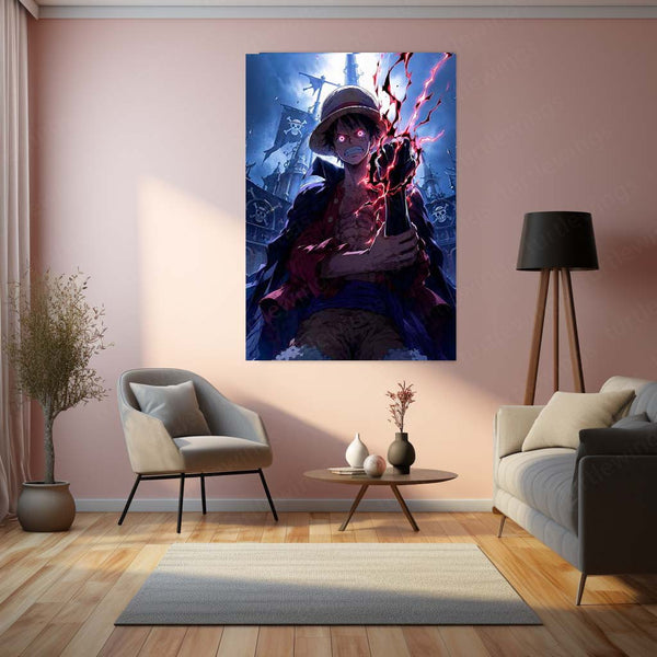 Anime Metal Poster | Monkey D. Luffy Conqueror’s Haki Metal Poster | One Piece Anime Wall Art | Premium Aluminum Print