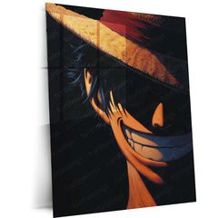 Monkey D. Luffy – The Shadowed Smile Metal Poster | One Piece Wall Frame