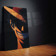 Monkey D. Luffy – The Shadowed Smile Metal Poster | One Piece Wall Frame