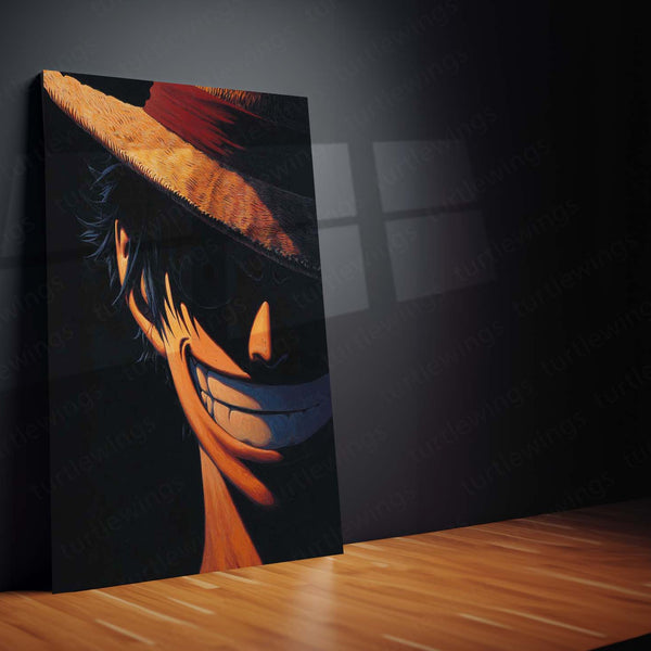 Monkey D. Luffy – The Shadowed Smile Metal Poster | One Piece Wall Frame