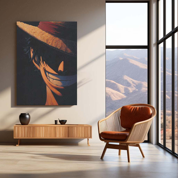 Monkey D. Luffy – The Shadowed Smile Metal Poster | One Piece Wall Frame