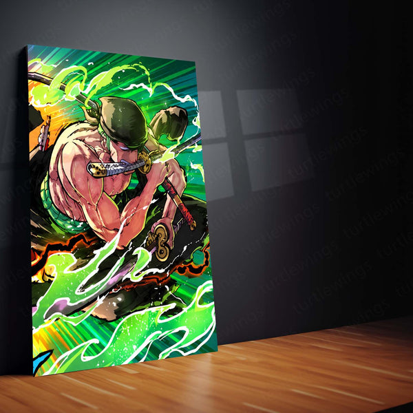 Anime Metal Poster Set of 3 | One Piece | Monster Trio Luffy Zoro & Sanji Triptych Wall Art