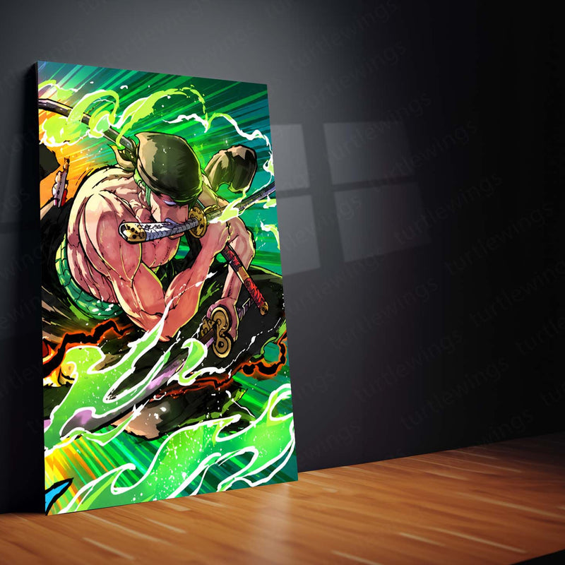 Anime Metal Poster Set of 3 | One Piece | Monster Trio Luffy Zoro & Sanji Triptych Wall Art