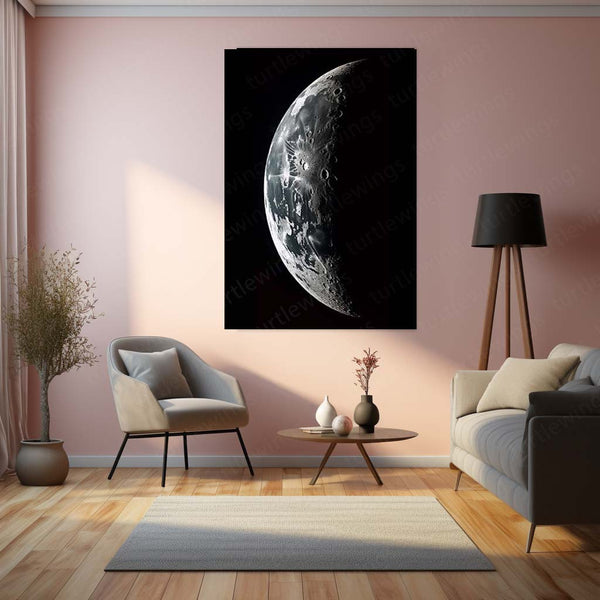 Celestial Moon Phases | Aesthetic Moon Art Metal Frame | Space Wall Decor - TURTLEWINGS 