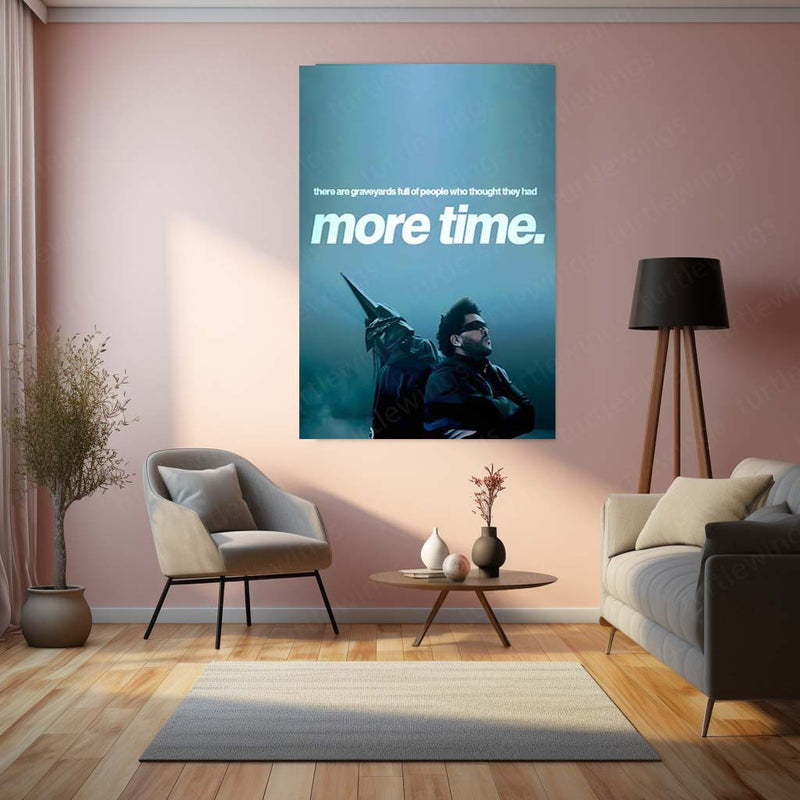 Quote Metal Poster | Playboi Carti – More Time Is a Lie Metal Frame Reality Check Mindset Wall Art | Time, Mortality & No-Delay Philosophy Quote Metal Poster