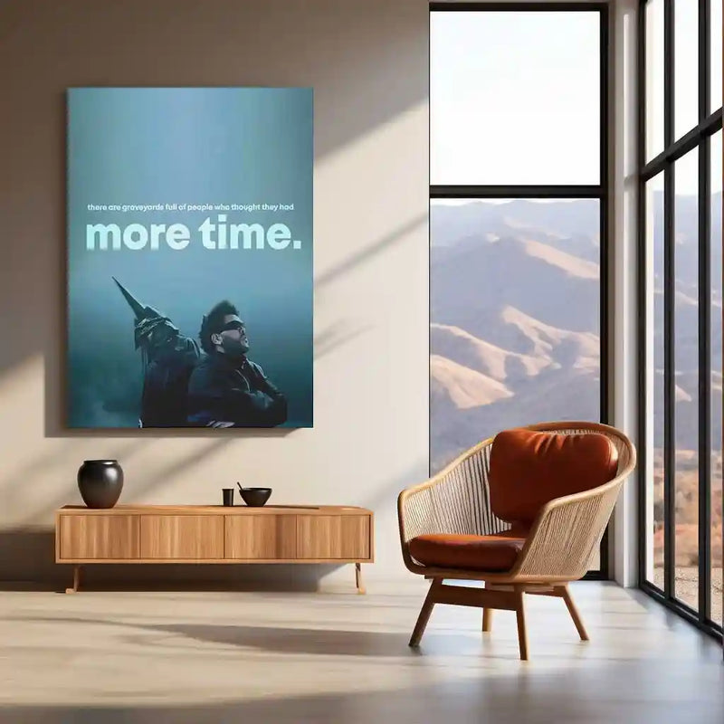 Quote Metal Poster | More Time Is an Illusion | Urgency, Mortality & Ruthless Focus Metal Frame - TURTLEWINGS 