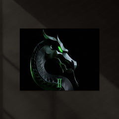 Mortal Kombat II Dragon Emblem – Legendary Gaming Neon LED Metal Poster | Arcade Wall Frame