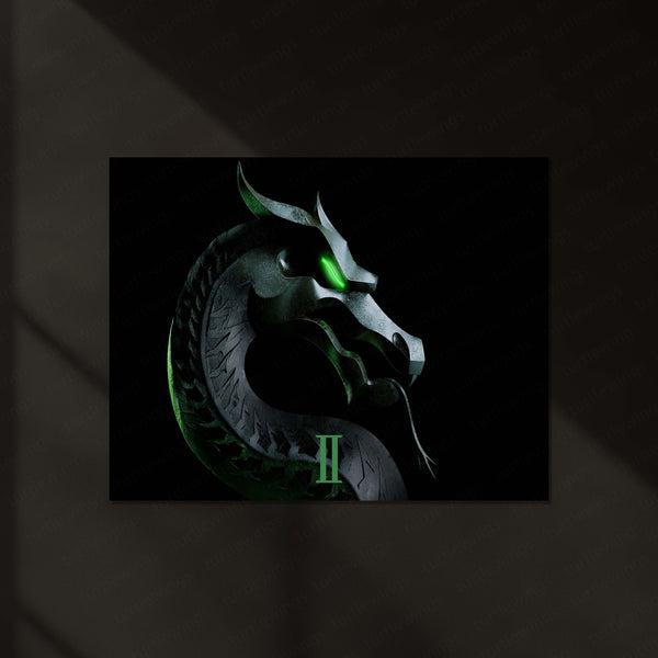 Mortal Kombat II Dragon Emblem – Legendary Gaming Neon LED Metal Poster | Arcade Wall Frame