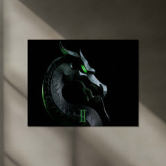Mortal Kombat II Dragon Emblem – Legendary Gaming Neon LED Metal Poster | Arcade Wall Frame
