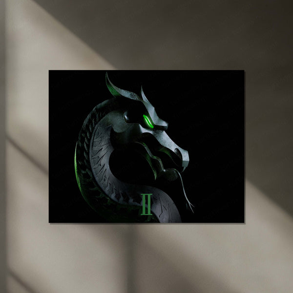 Mortal Kombat II Dragon Emblem – Legendary Gaming Neon LED Metal Poster | Arcade Wall Frame