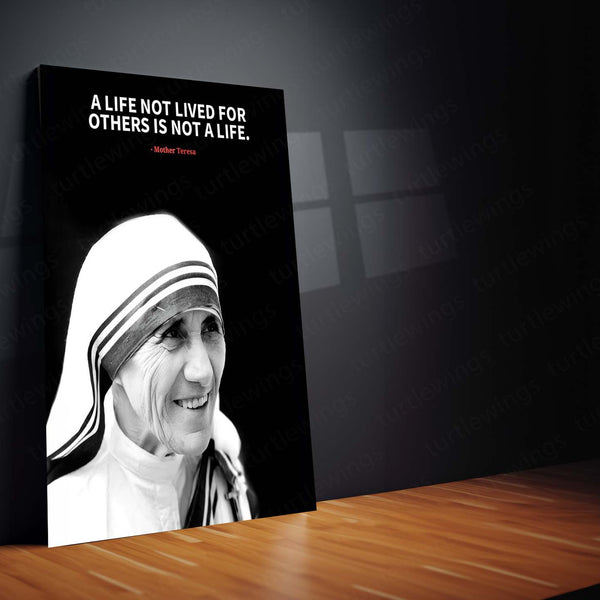 Quote Metal Poster | Mother Teresa’s Legacy Metal Poster | Inspirational Compassion Wall Frame